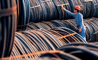 Engineer inspecting cables.