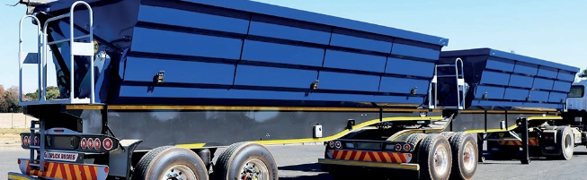 Truck transporting minerals.